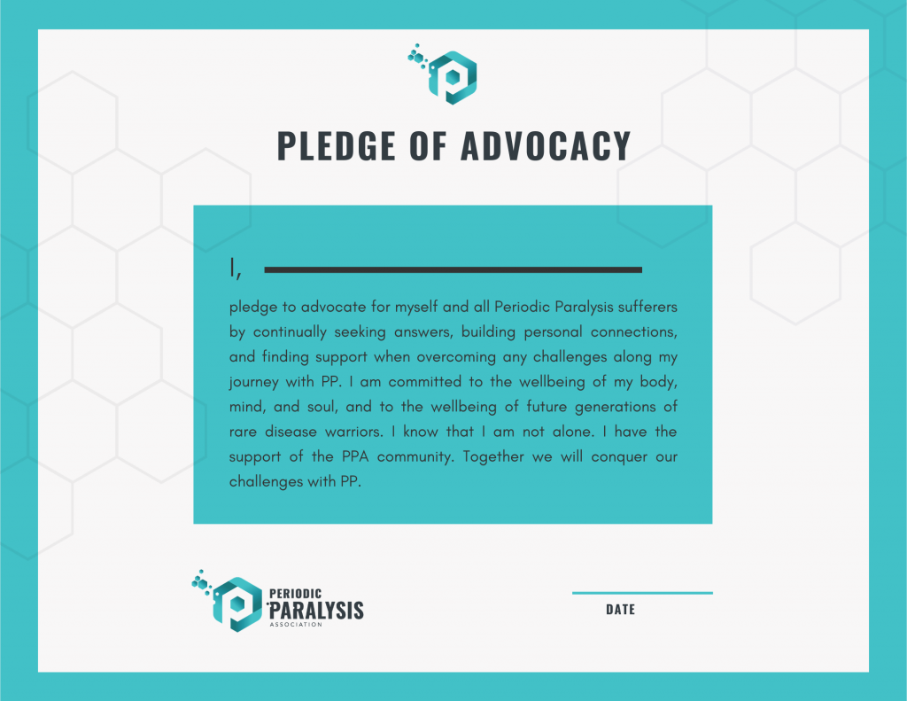 pledging advocacy to the periodic paralysis association